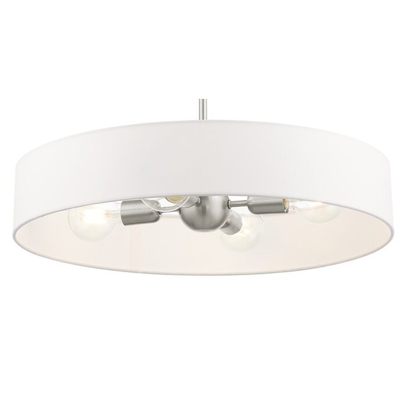 Livex lighting 4 light drum chandelier in nickel - Picture 3 of 4